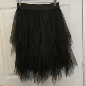 Black tulle mini skirt
